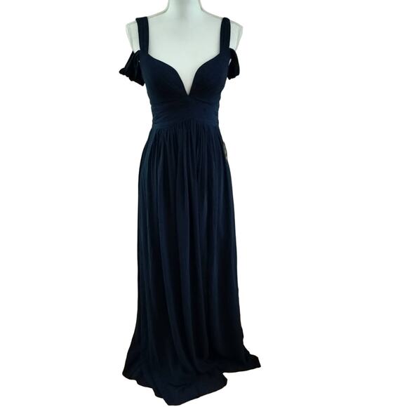 NEW Lulus Size XS Ocean of Elegance Navy Blue Maxi Dress Formal Prom - Picture 1 of 5